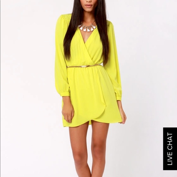neon wrap dress